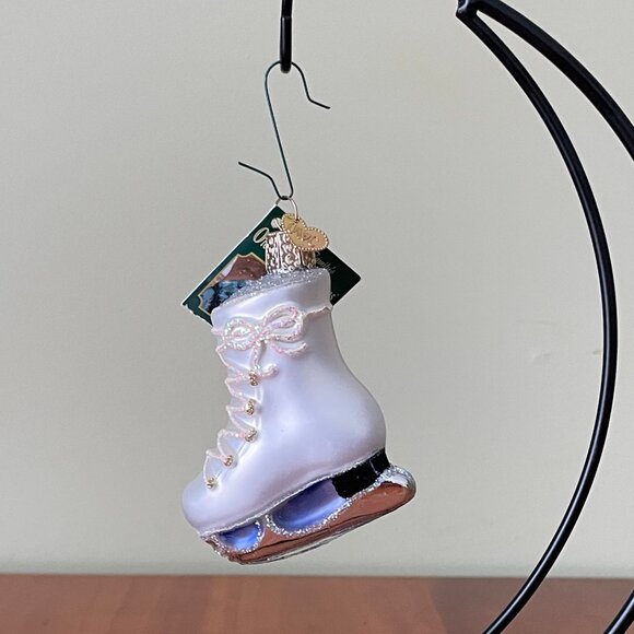 Old World Christmas White Ice Skate Ornament - Picture 1 of 7
